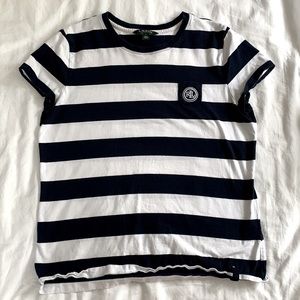 Ralph Lauren navy and white stripped tee